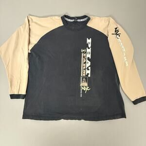 Phat Farm XXL Long Sleeve Raglan Tee Navy Cream Graphic NYC Logo Streetwear